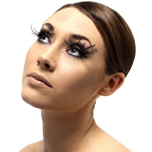 Image of Eyelashes - Black Plume Feathers