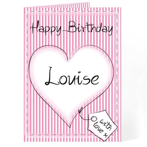 Image of Personalised Heart Stitch Any Name Card