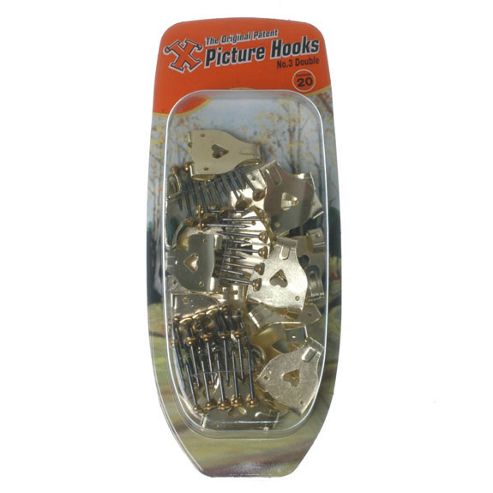 Image of Shaw X Picture Hooks Brass Plated No.3 X20