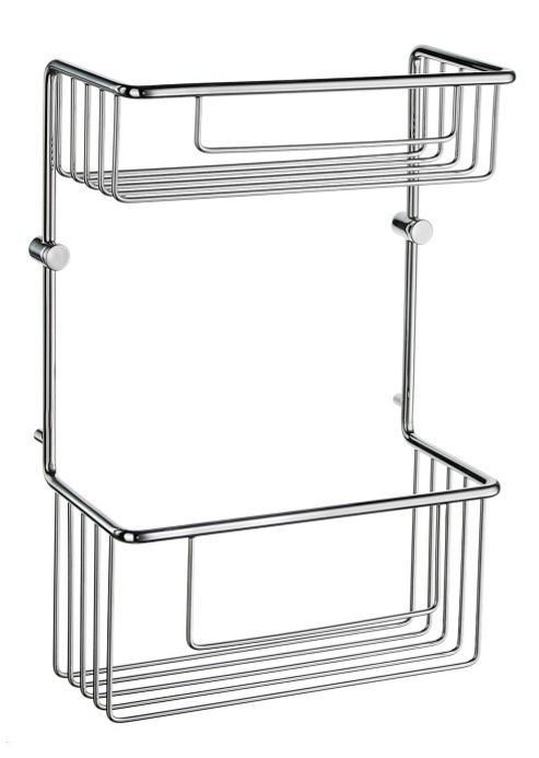 Image of Smedbo Sideline Wall Mounted Double Level Shower Basket In Polished Chrome