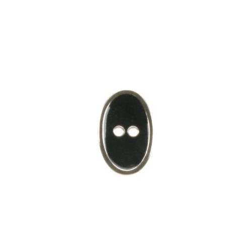 Image of Dill Buttons 25mm Oval Black Silver