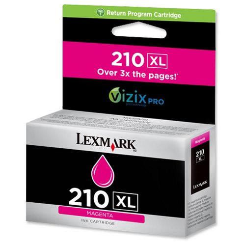 Image of Lexmark 210xl Magenta High Yield Return Program Ink Cartridge