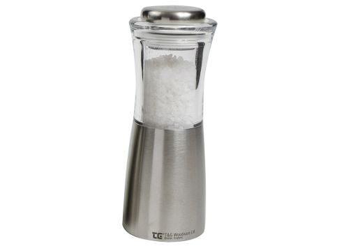 Image of T&g Crushgrind Apollo Brushed Stainless Steel And Acrylic Salt Mill