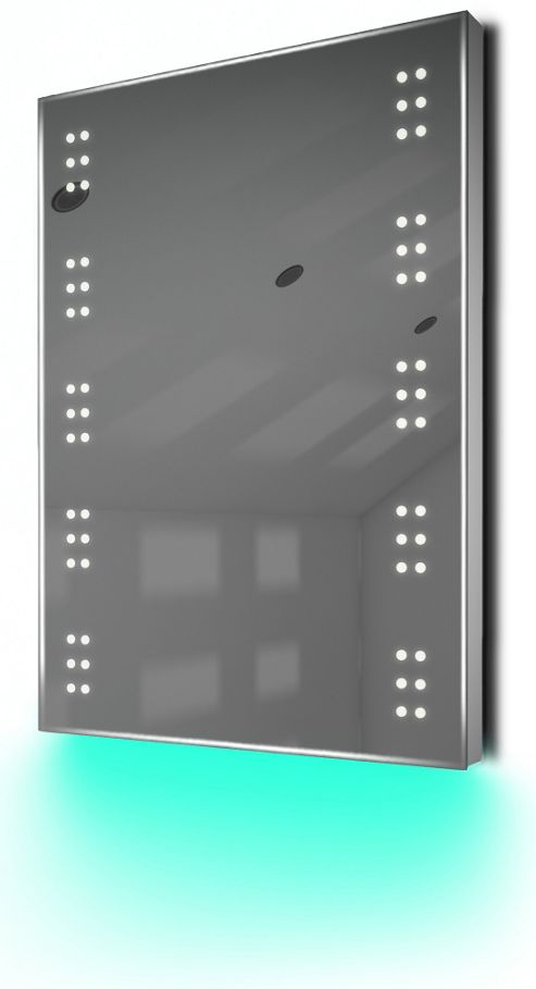 Image of Bathroom Shaver Mirror With Underlighting, Bluetooth, Demist & Sensor K11staud