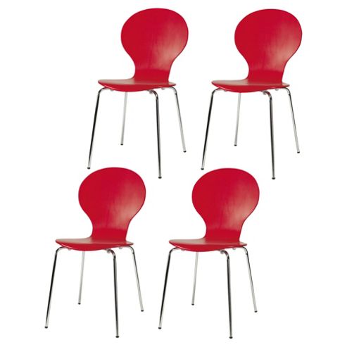 Image of Bistro Set Of 4 Chairs, Red