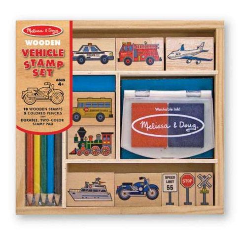 Image of Melissa And Doug Stamp Set Vehicles