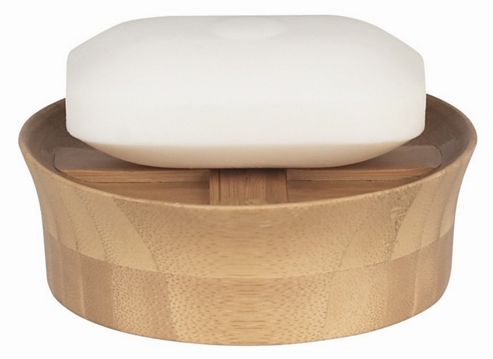 Image of Spirella Max-light Wood Soap Dish - Bamboo