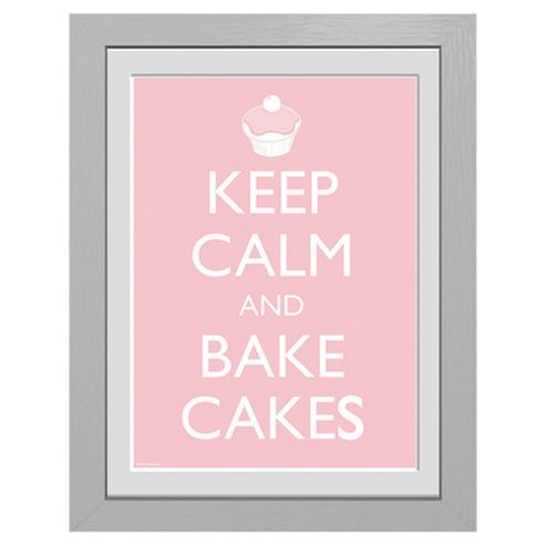 Image of Keep Calm And Bake Cakes Framed Print, 30x40cm
