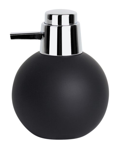 Image of Spirella Bowl Rubber Soap Dispenser - Black