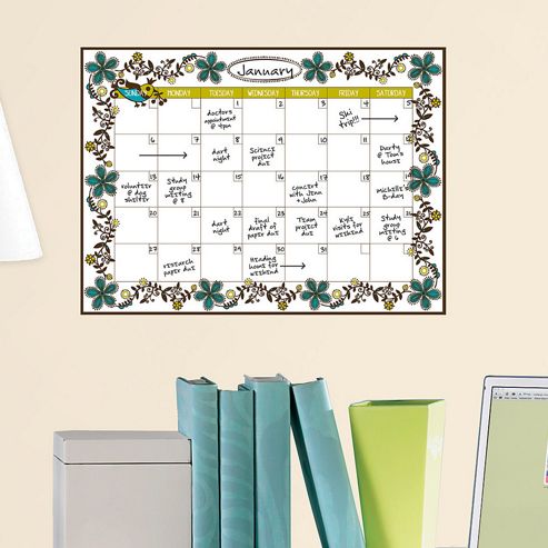 Image of Wallpops Anya Monthly Dry Erase Calendar Wall Stickers