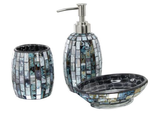 Image of Cimc Home Mosaic Bathroom Set - Peacock Tile