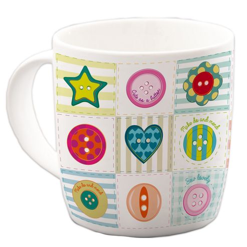 Image of Make Do And Mend Button Mug By Ted Smith