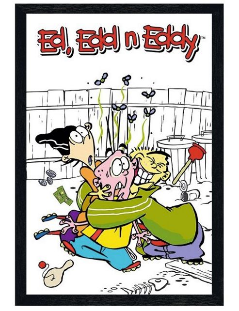 Image of Black Wooden Framed Cartoon Network Ed, Edd N Eddy Group Hug Poster