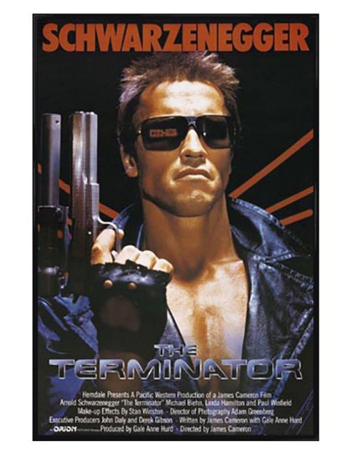 Image of The Terminator Gloss Black Framed Arnold Schwarzenegger Poster