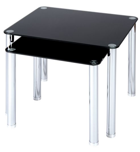 Image of Levv Lamp Table Set In Piano Black