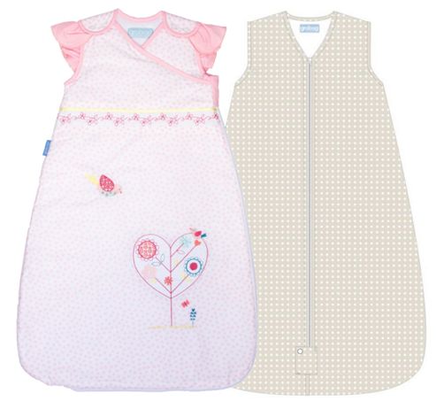 Image of Grobag Sleep Bag 2.5 Tog Twin Pack Spotty Bamboo & Baby Bird