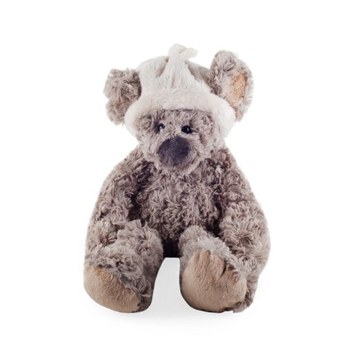 Image of Soft Plush Toy Mouse With White Beanie Hat