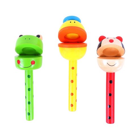 Image of Bigjigs Toys Bj119 Wooden Animal Clacker Sticks (pack Of 3)