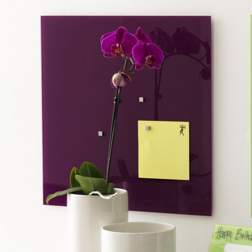 Image of Naga Magnetic Glass Memo Board 45 Cm X 45 Cm - Purple