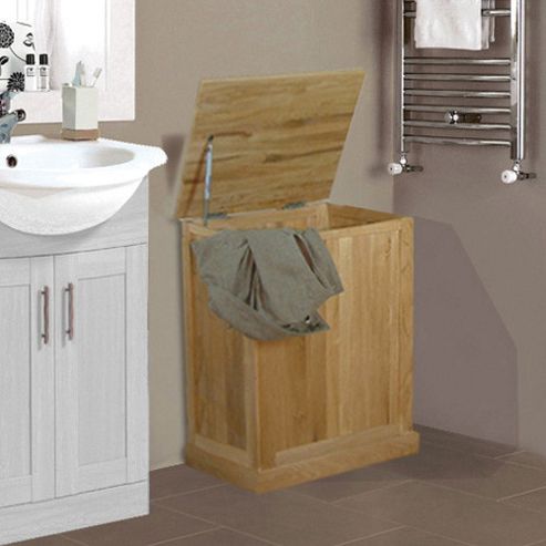 Image of Baumhaus Mobel Oak Laundry Bin