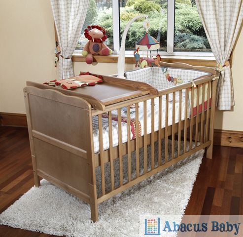 Image of Isabella Cot Bed/todler Bed & Deluxe Sprung Mattress & Changer - Pine