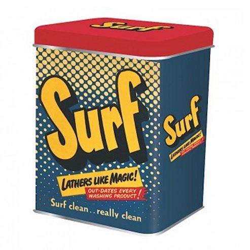 Image of Vintage Washing Powder Storage Tin, Surf