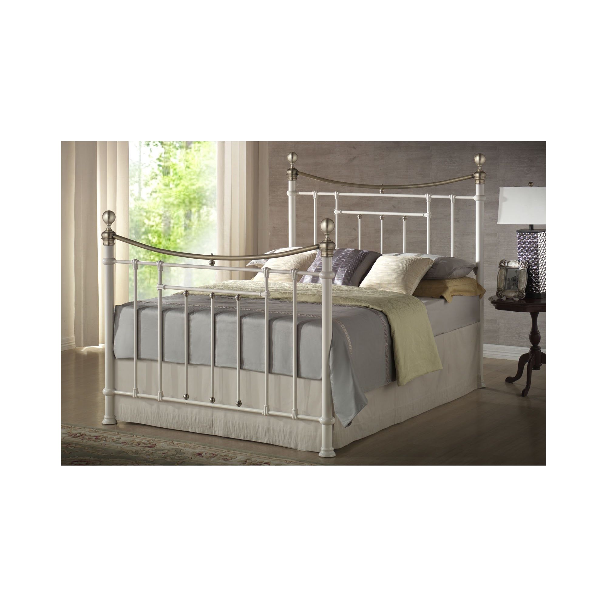 Birlea Bronte Metal Bed Frame - King - Cream at Tesco Direct