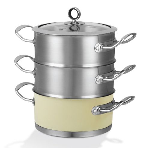 Image of Morphy Richards Accents 3 Tier Steamer, Cream