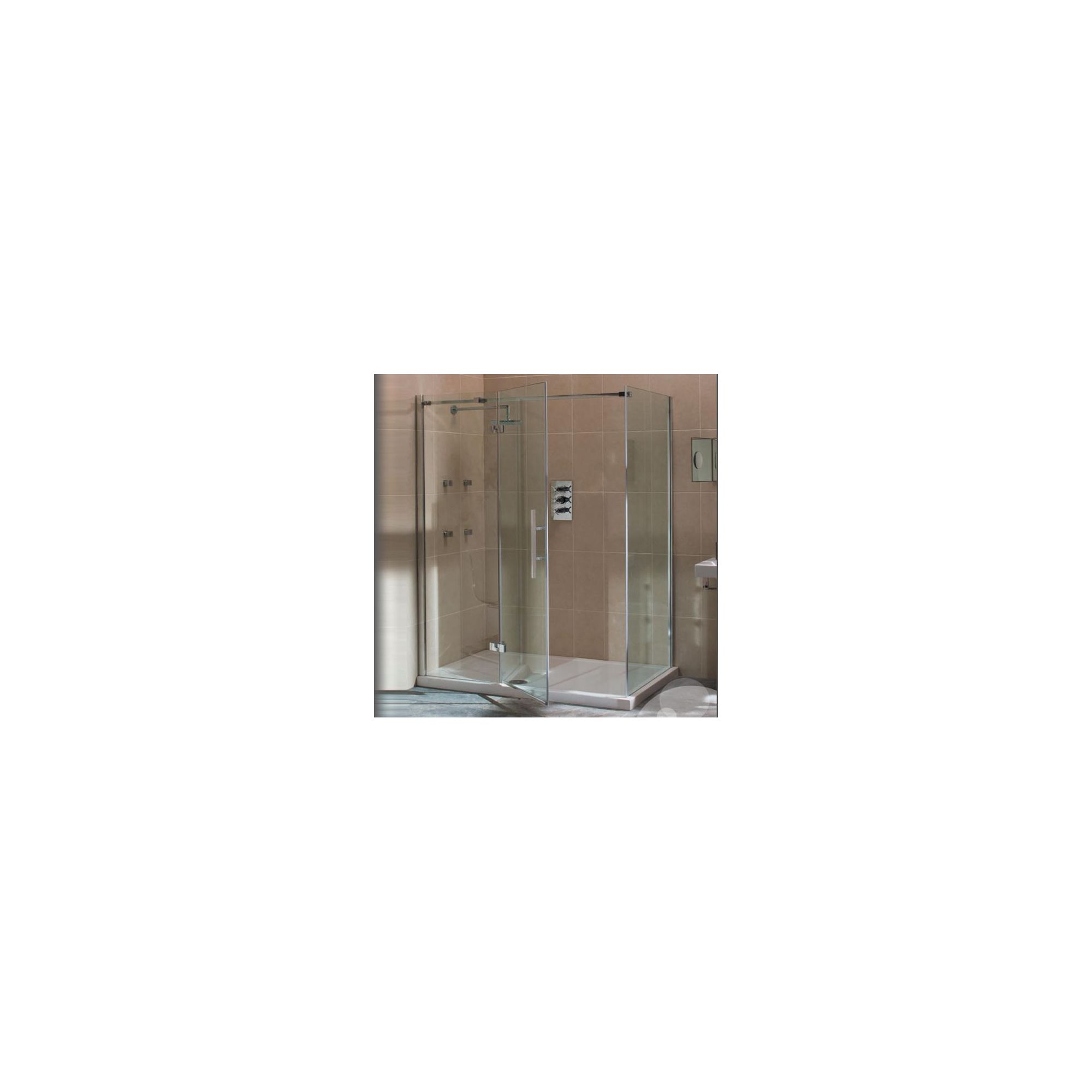 Merlyn Vivid Nine Hinged Door Shower Enclosure with Inline Panel, 1400mm x 900mm, Left Handed, Low Profile Tray, 8mm Glass at Tescos Direct