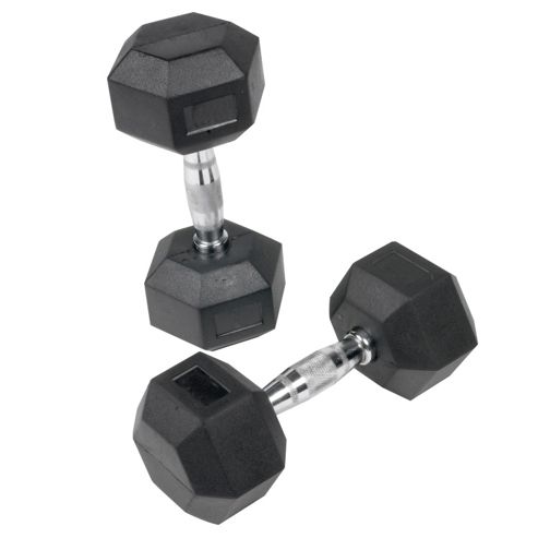 Image of Body Power 1-30kg Rubber Hex Dumbbell Set