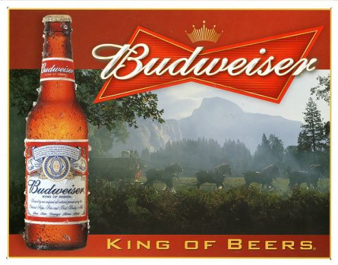 Image of Budweiser - King Of Beers Tin Sign