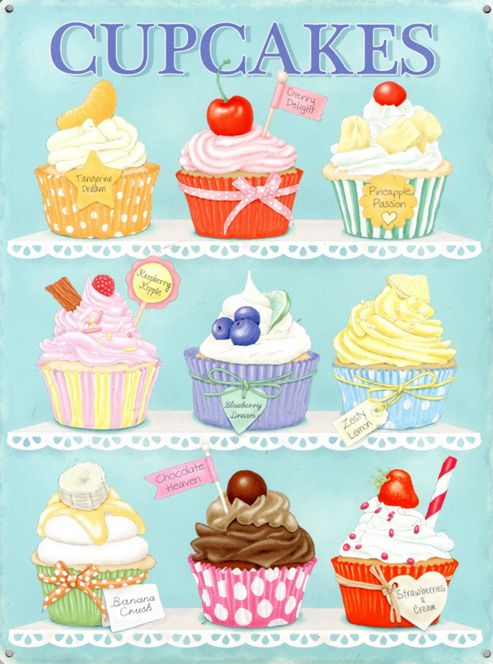 Image of Cupcakes Tin Sign