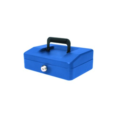 Image of Helix Wa7080 200mm Sloping Lid Cash Box Blue
