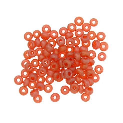 Image of Czech Seed Bead 6/0 Tr Orange Matt Ab