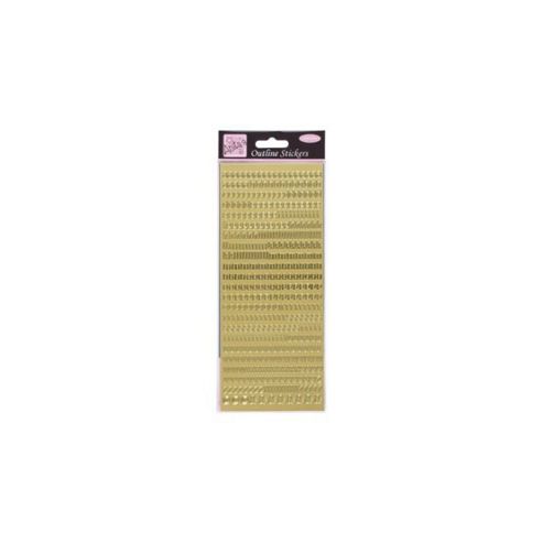 Image of Outline Stickers Small Letters Gold