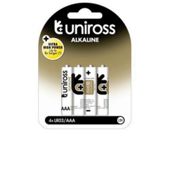 Uniross U0214834 AAA LR03 Alkaline Batteries 4-Pack