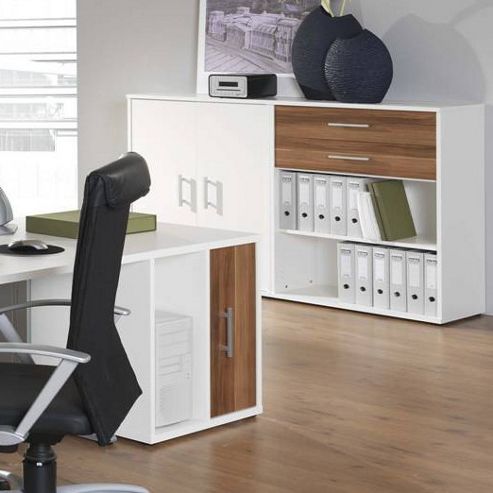 Image of Teknik Office Mura Desk High Storage Unit In Walnut