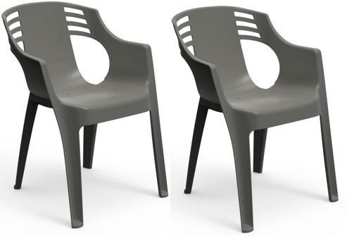 Image of Resol City Garden Outdoor / Indoor Designer Plastic Chair - Grey - X2