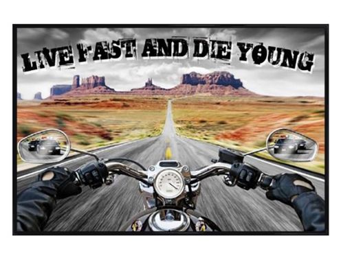 Image of The Open Road Gloss Black Framed Live Fast And Die Young Poster