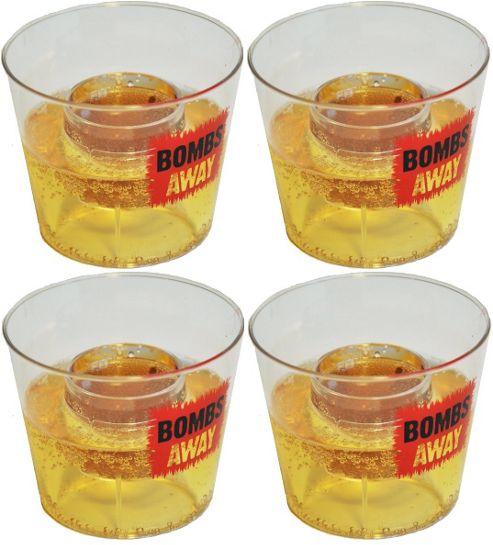 Image of Jager Bomb Drinking Shot Plastic Glasses - Colour Box Of 4 Reusable Plastic Cups
