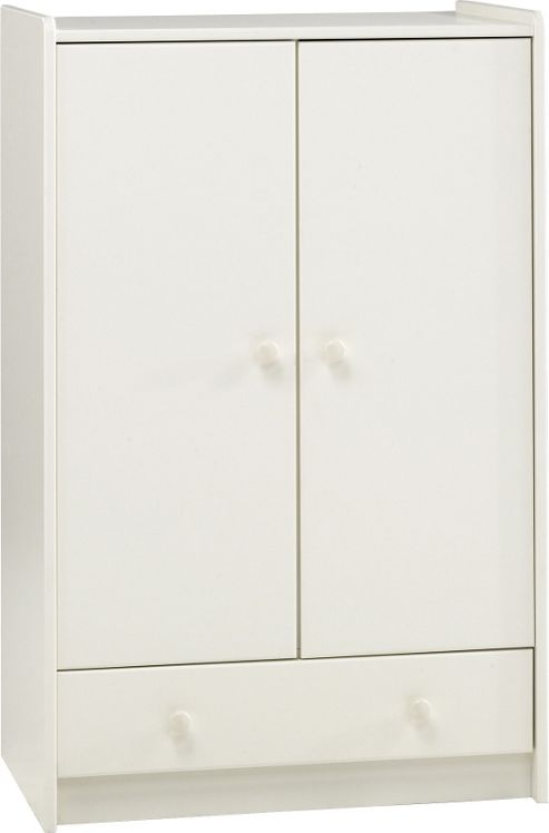 Image of Home Essence Kids Two Doors And One Drawer Low Wardrobe In White