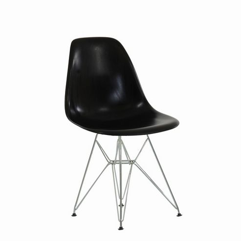 Image of Charles Eames Inspired Eiffel Dsr Black Dining Chair
