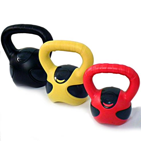 Image of Everlast 15kg Kettlebell Set Vinyl Weights - 3kg, 5kg, 7kg
