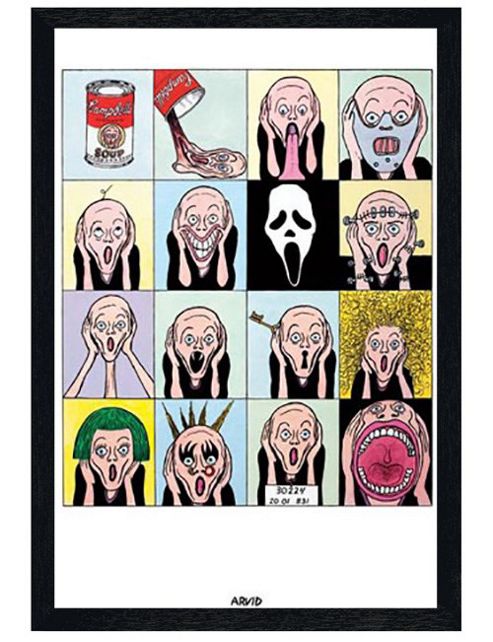 Image of Arvid Andreassen Black Wooden Framed Warhol Scream Poster