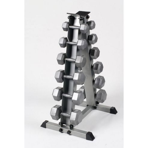 Image of Body Power 5-17.5kg Hex Dumbbell Set & Rack