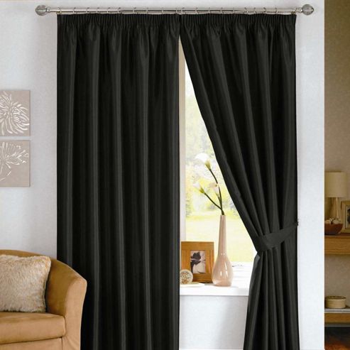 Image of Dreams N Drapes Java Eyelet Lined Curtain - 167.64cm X 137.16cm - Black