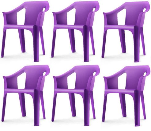 Image of Resol "cool" Garden Outdoor / Indoor Designer Plastic Chairs - Purple - X6