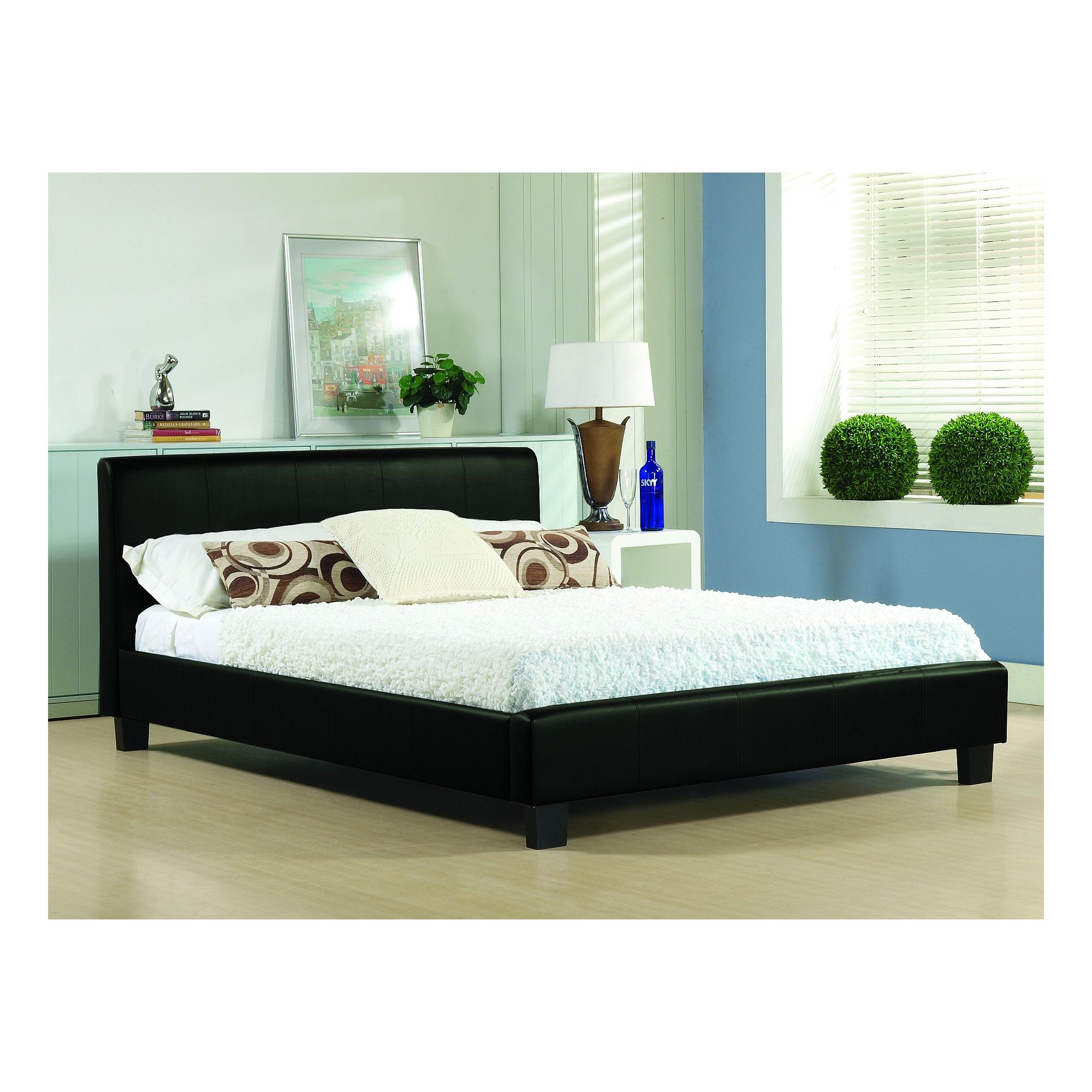 Altruna Hamburg Real Leather Bed Frame - King at Tescos Direct