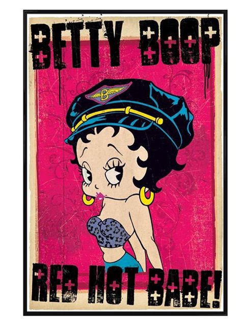 Image of Betty Boop Gloss Black Framed Red Hot Babe Poster