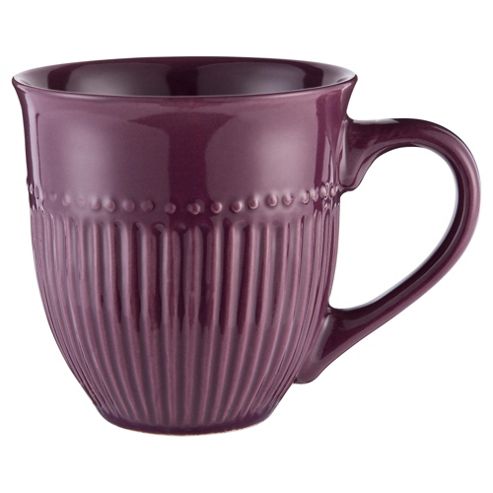 Image of Tesco Purple Ribbed Mug Single